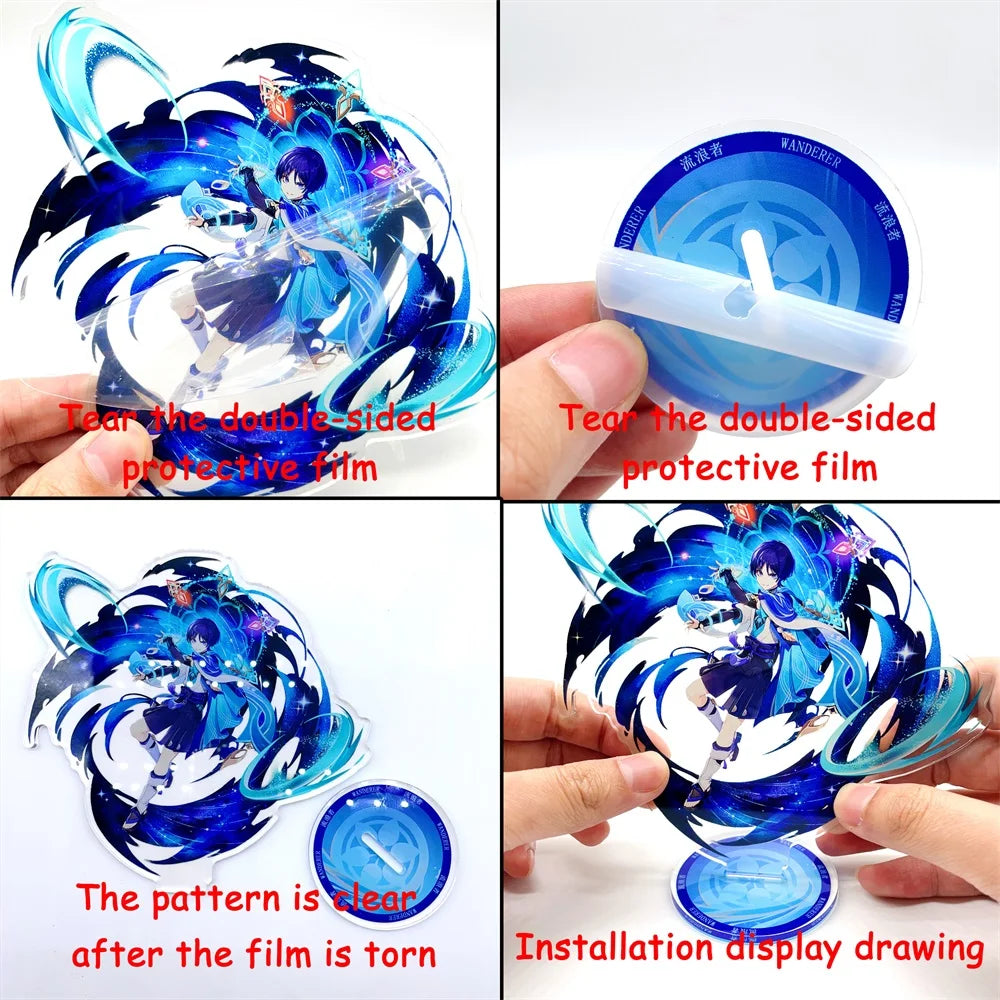Supporto acrilico Solo Leveling Sung Jin-Woo, gadget collezionabile in plastica trasparente, ideale per fan di anime e manga.