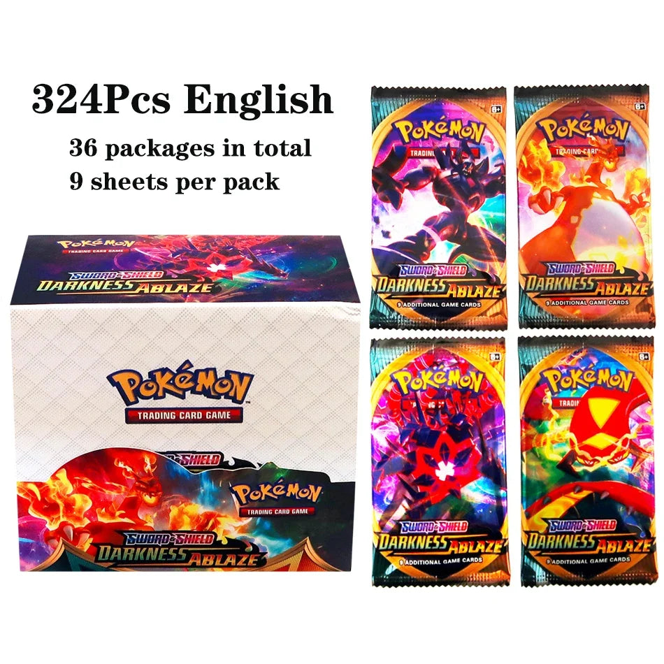 Lotto di 36 bustine Pokémon TCG Otaku Family Store con 324 carte, set di carte collezionabili in lingua inglese, immagini di carte Pokémon