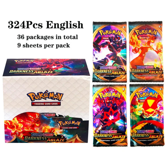 Lotto di 36 bustine Pokémon TCG Otaku Family Store con 324 carte, set di carte collezionabili in lingua inglese, immagini di carte Pokémon