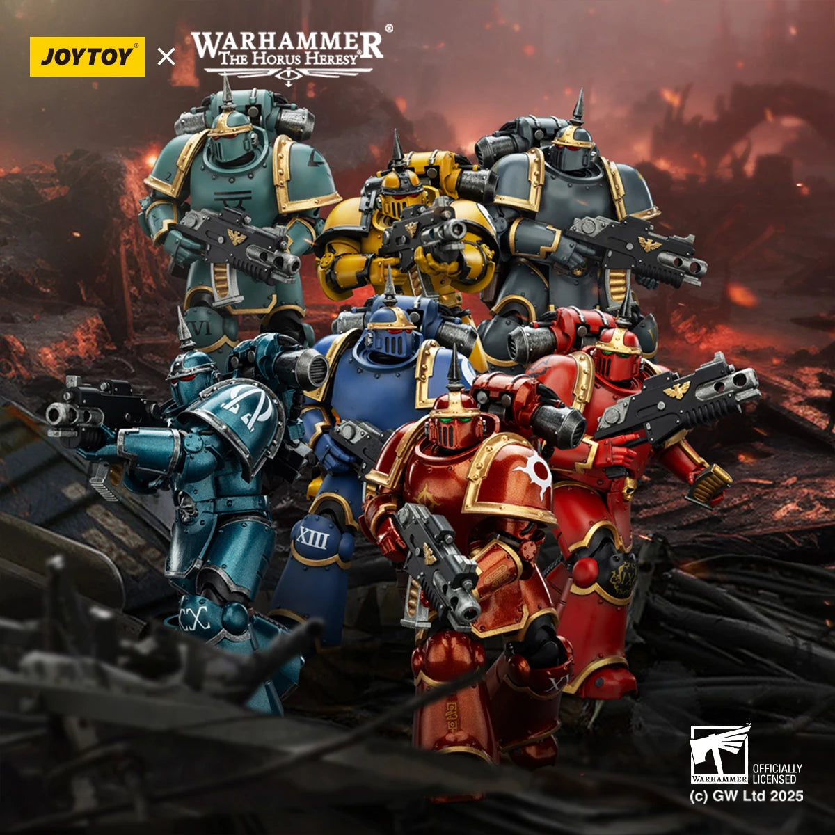 Action figure Warhammer JOYTOY The Horus Heresy Space Wolves Blood Angels Imperial Fists MK III Tactical Legionary, dettagliata figura da collezione