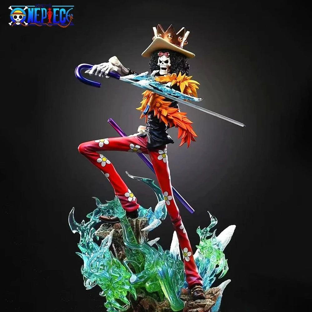 Figura d'azione PVC di Brook da One Piece, personaggio con dettagli realistici e posa dinamica, prodotto Otaku Family Store Online