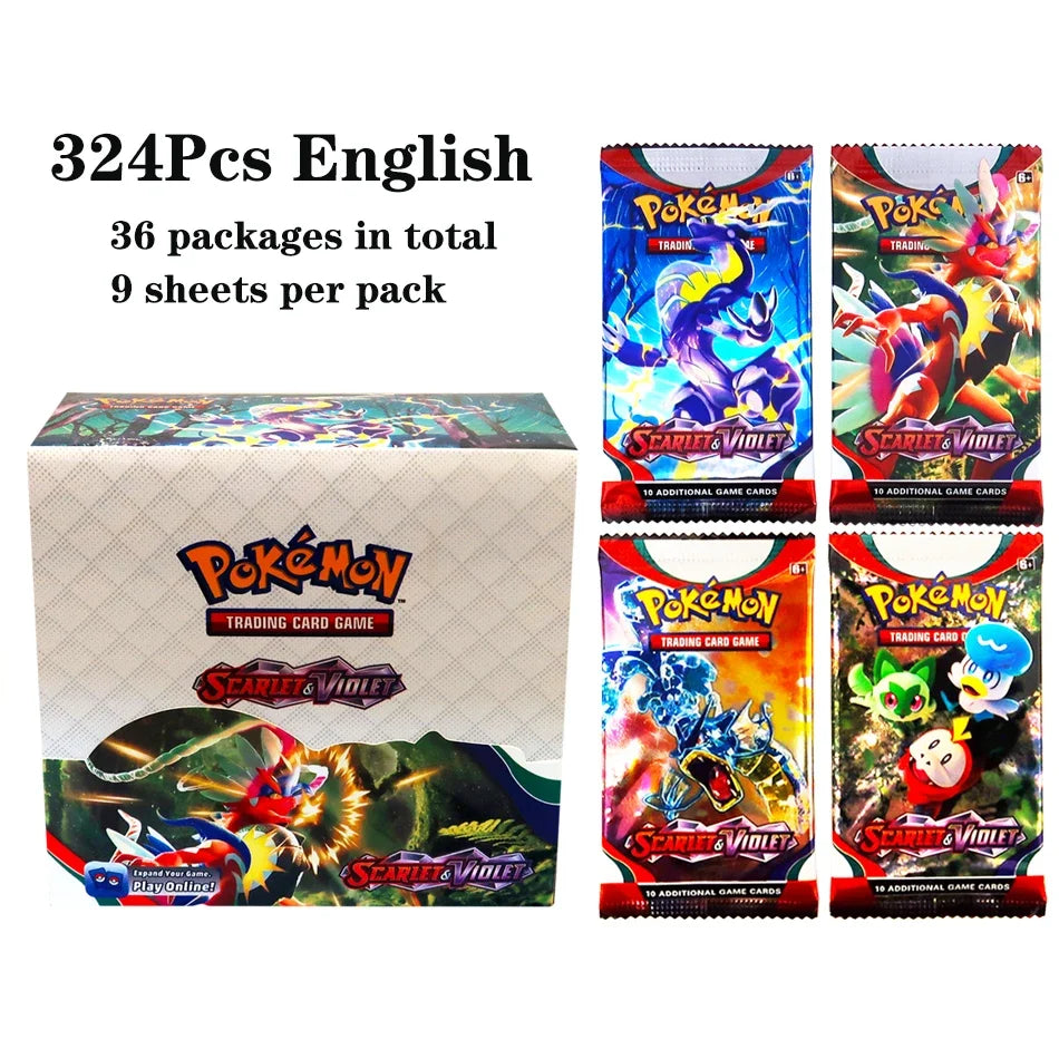 Scatola display di 36 buste di carte Pokémon TCG Otaku Family Store Online, con 324 carte in inglese, set disponibile