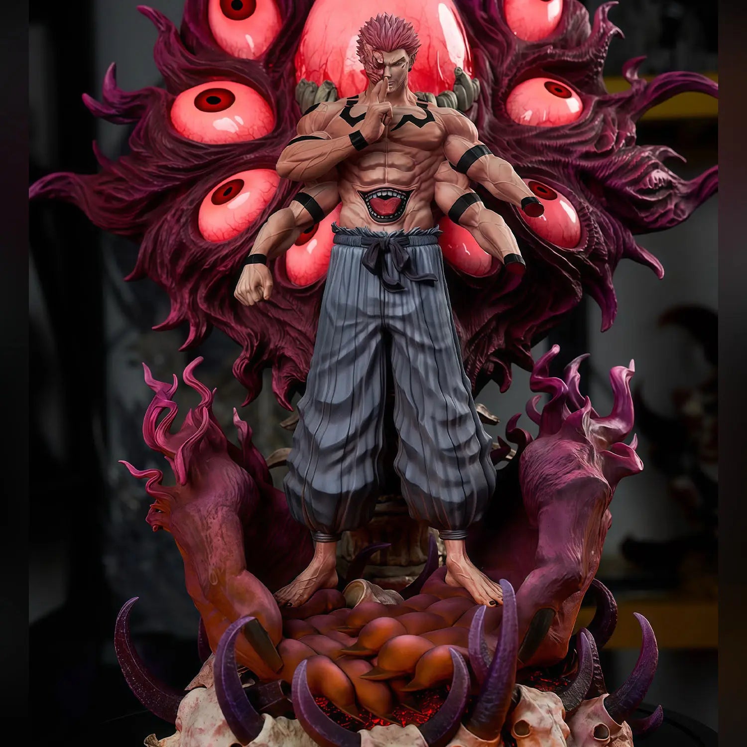 Statua di anime Jujutsu Kaisen Ryomen Sukuna forma iniziale, figura da collezione di 30cm, spirito maledetto in posa dettagliata