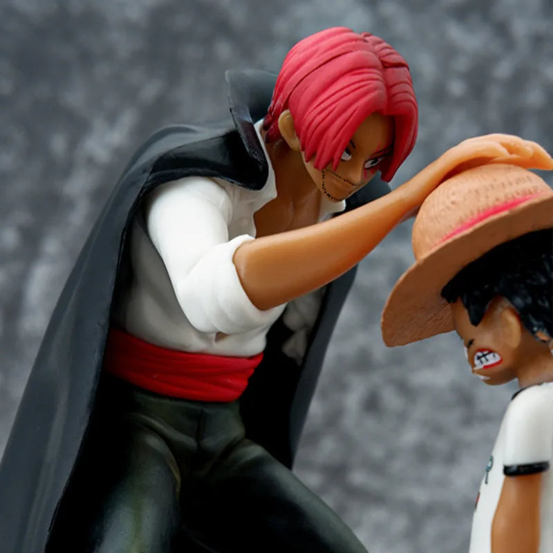Statua di Luffy in posa con cappello di paglia da 18cm, figura d'azione in stile anime, decorazione da scrivania, regalo creativo.