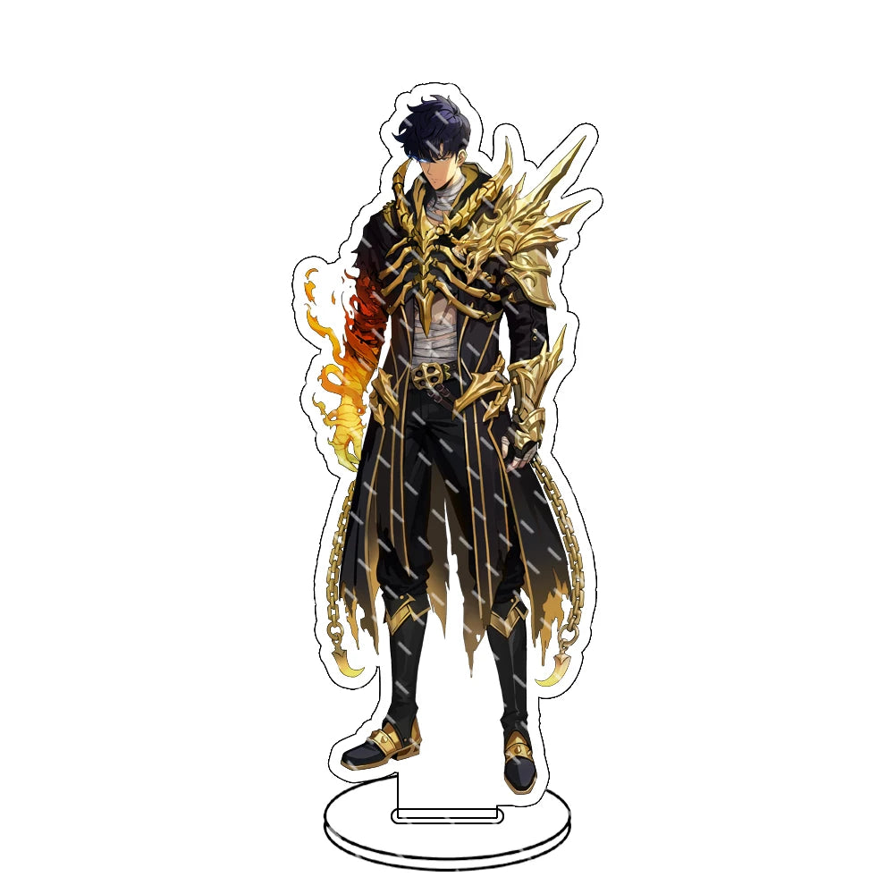 Supporto acrilico Solo Leveling Sung Jin-Woo, gadget collezionabile di Otaku Family Store Online, con figura di personaggio in trasparente