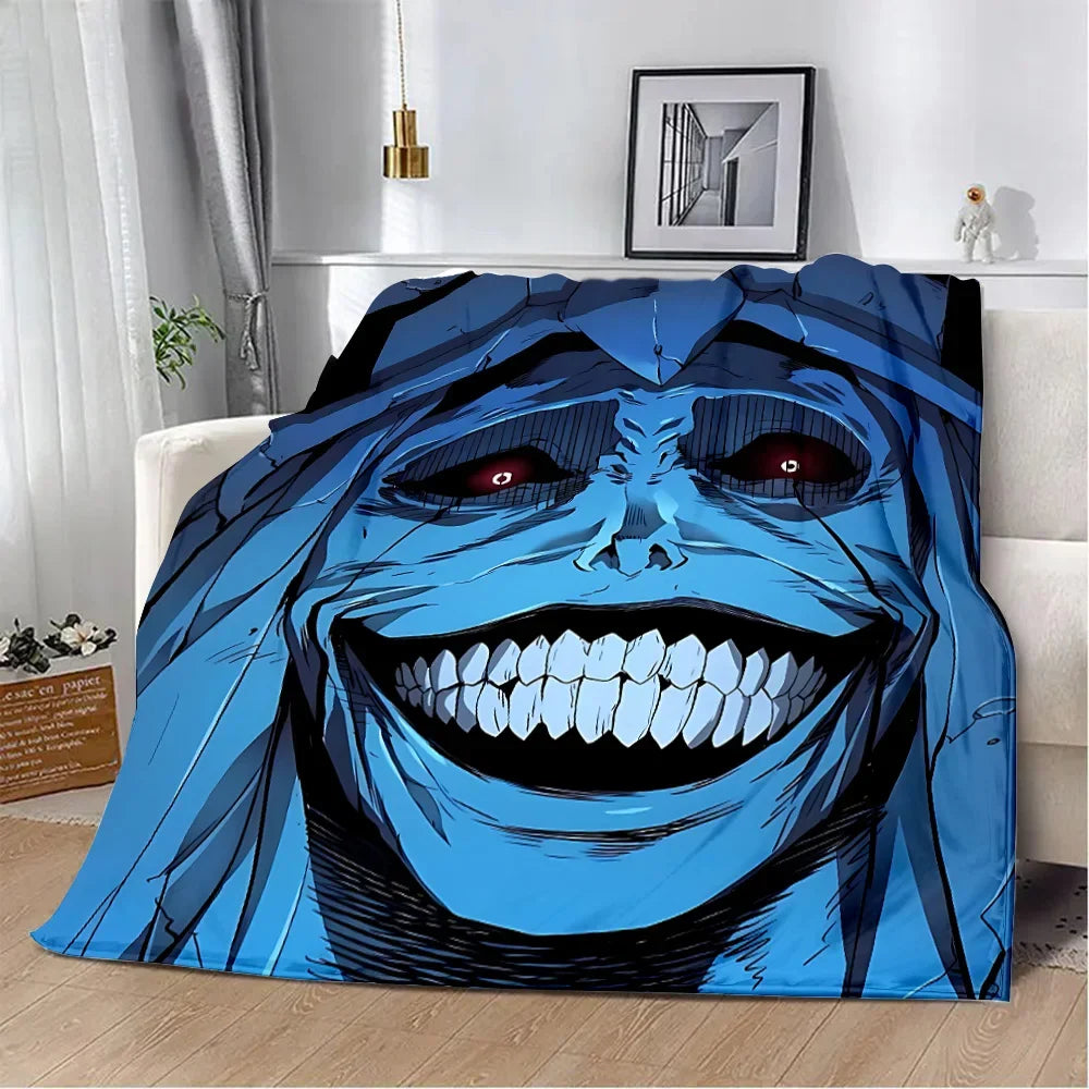 Lenzuola Solo Leveling con stampa 3D di mani viola, in flanella calda e morbida, gadget Otaku Family Store Online.