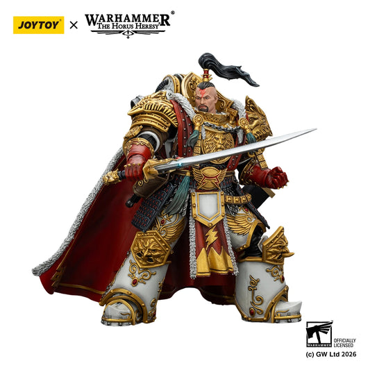 Figura d'azione Warhammer 40K JoyToy White Scars Jaghatai Khan, modello 1/18, con dettagli del Primarch dei Vth Legion.