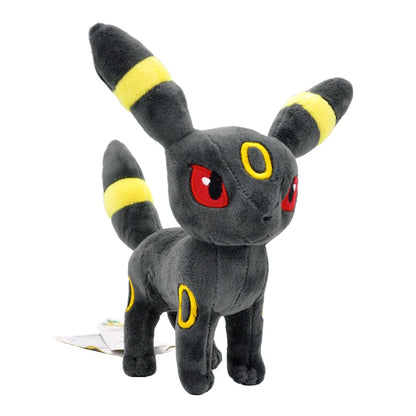 Set completo di peluche Pokémon con Eevee, Sylveon, Umbreon, Vaporeon, Flareon e Pikachu, in morbidi giochi in stile plush.
