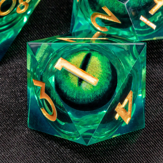 Dadi da gioco D&D Liquid Core Otaku Family Store, set di dadi in resina con bordo affilato per giochi di ruolo fantasy