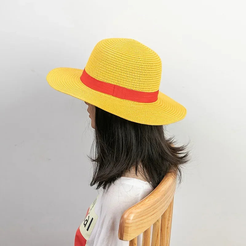 Cappello cosplay di Straw Hat di One Piece di Otaku Family, cappello unisex per interpretazione e spettacolo, accessorio per cosplay.