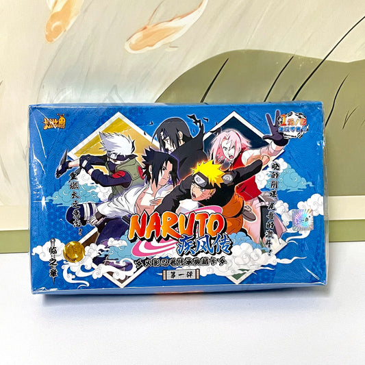 Carte Naruto TCG Kayou Chapter of the Ninja, scatola aperta con carte rare, BP, NR e CR, prodotto Otaku Family Store Online