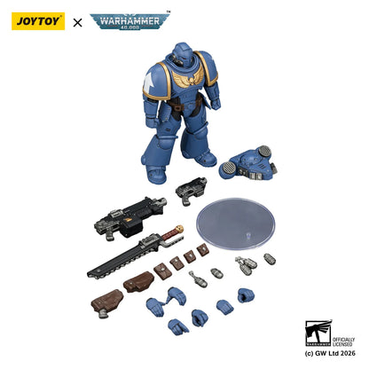 Action figure Ultramarines Intercessor Warhammer 40K in scala 1/18, modello anime dettagliato, perfetto come regalo.